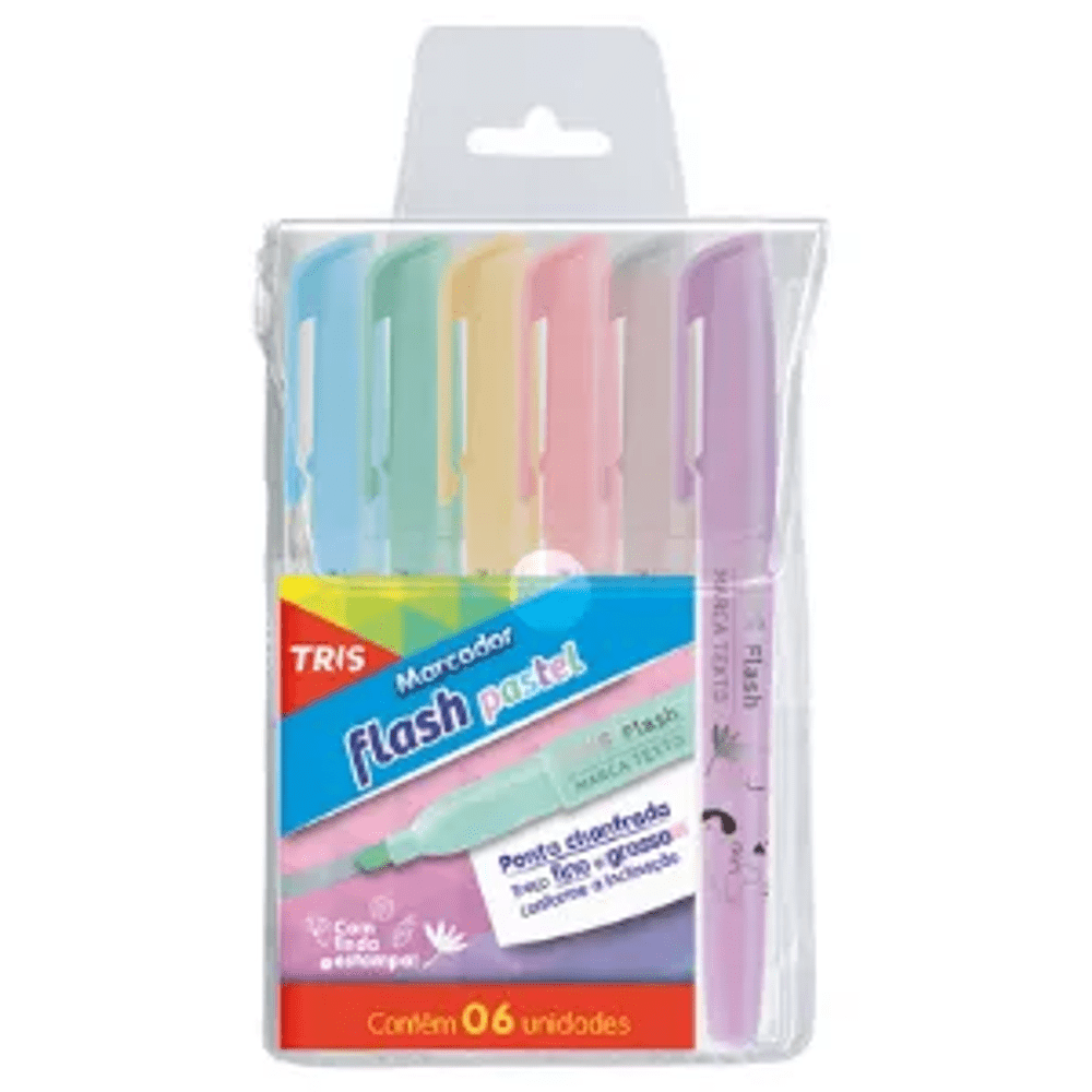 MARCA TEXTO TRIS HOLIC FLASH PASTEL C/6 607283