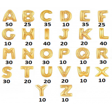 BALAO SOLIDER LETRA 16'' 40CM OURO 237