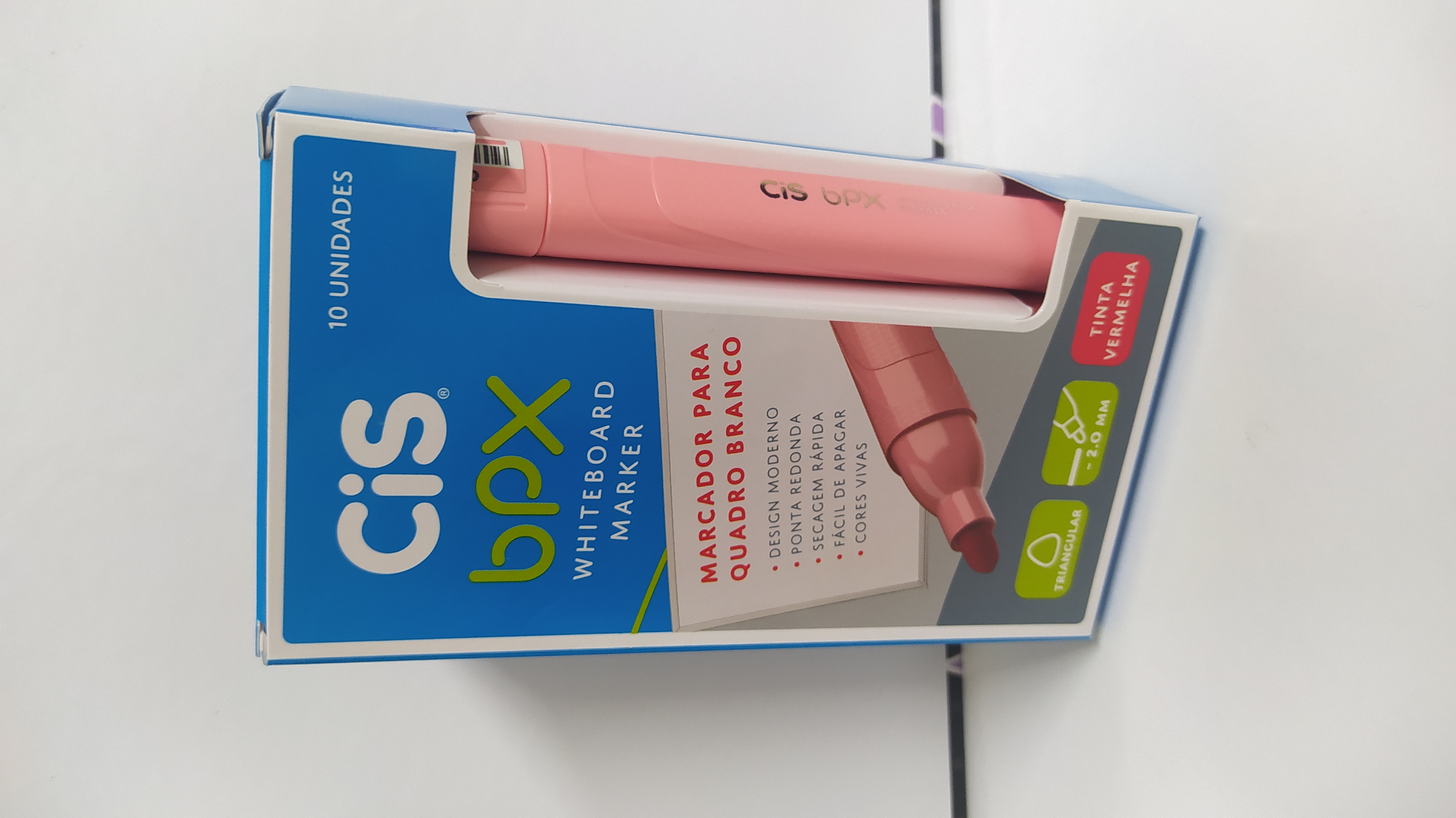 MARCADOR P/QUADRO BRANCO WHITE BOARD MARKER BPX VERMELHO