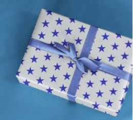 PAPEL PRESENTE VGESSELE C/10 FOLHAS PRATA COM ESTRELA AZUL 308