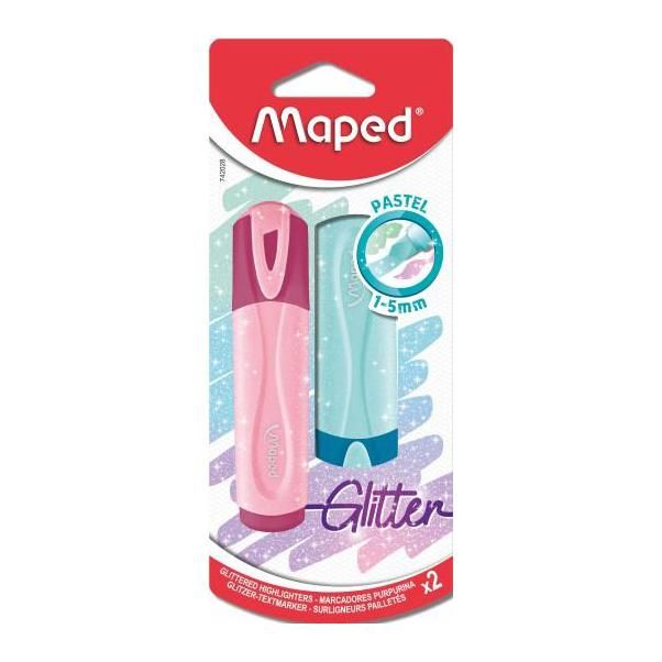 MARCA TEXTO MAPED PASTEL GLITTER BLISTER C/2 SORTIDO 742028
