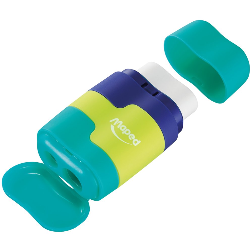 APONTADOR MAPED C/BORRACHA CONNECT MULTICOLOR DUO BLISTER 049220