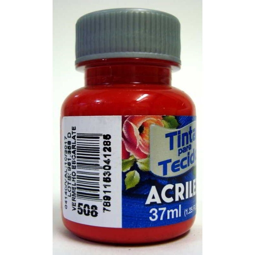 TINTA ACRILEX TECIDO 37M FOSCA 4140 508 VERMELHO ESCURO