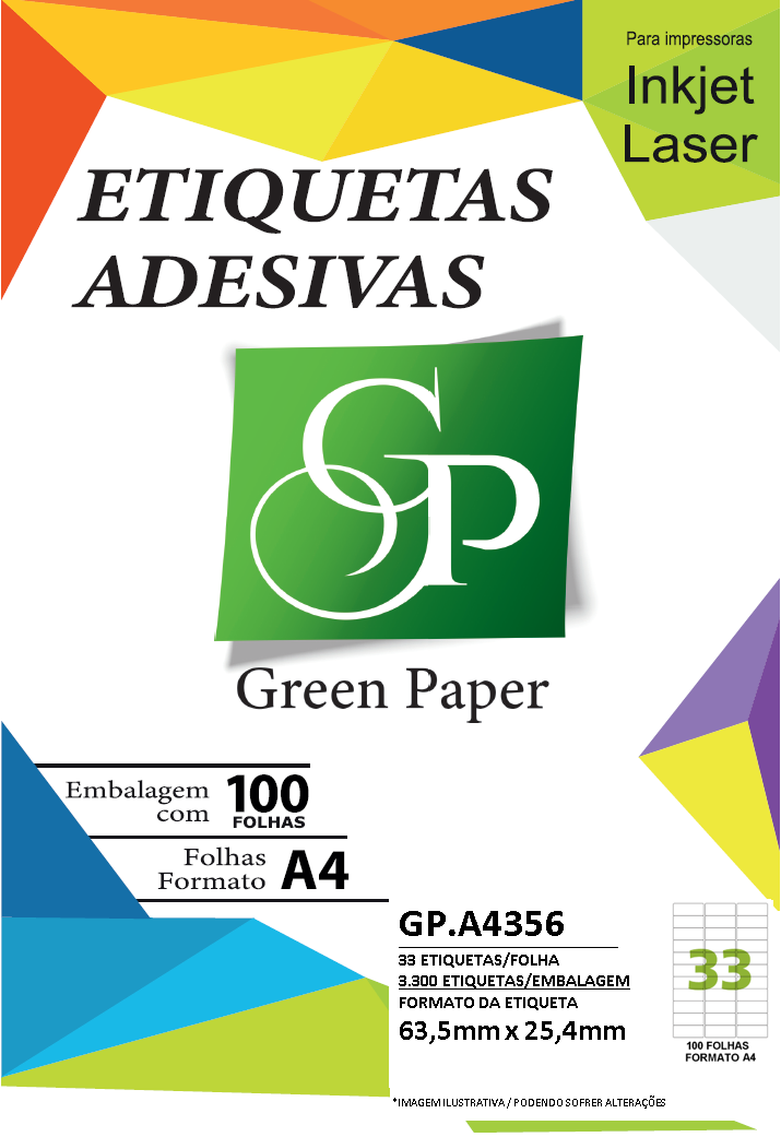 ETIQUETA GREEN PAPER A4356 100F