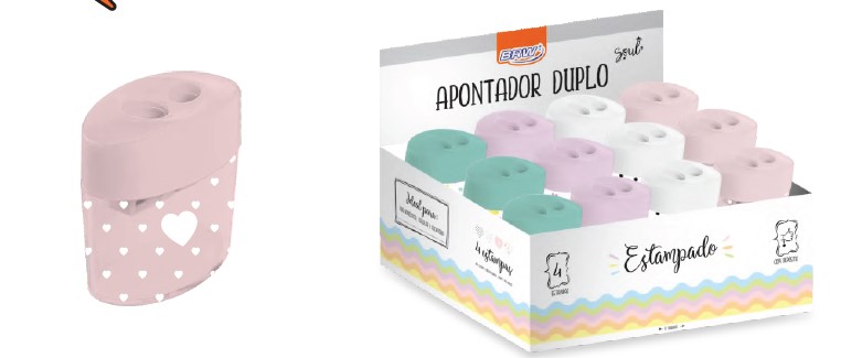 APONTADOR BRW OVAL DUPLO C/DEPOSITO ESTAMPADO AP2007