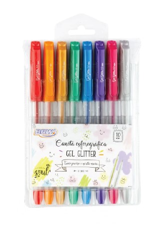CANETA BRW 1.0 GEL BLISTER C/8 SORTIDA CA0031