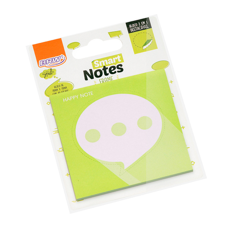BLOCO BRW SMART NOTES FRAME SMS VERDE 2EM1 75X75 30 FOLHAS BA0901