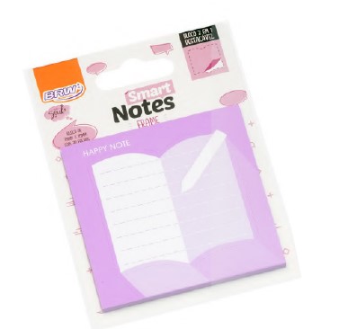 BLOCO BRW SMART NOTES FRAME LIVRO LILAS 2EM1 75X75 30 FOLHAS BA0900
