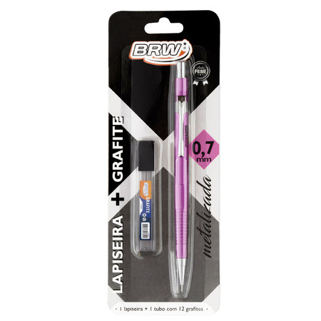LAPISEIRA BRW 0.7 +GRAFITE METALIZADA ROSA BL LP0706