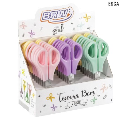 TESOURA BRW ACO INOX 13CM PASTEL TE1308