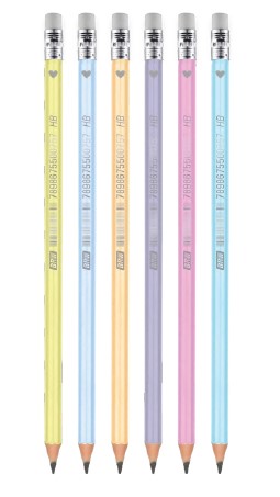 LAPIS BRW C/BORRACHA HB PASTEL SORTIDO LP7204