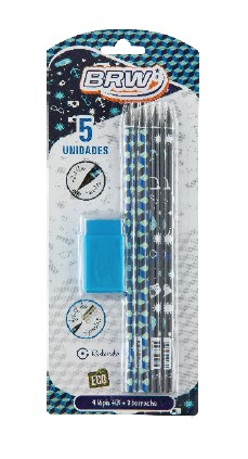 KIT ESCOLAR BRW ECO AZUL C/5 PE¿AS  KT2002