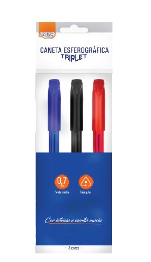 CANETA BRW 0.7 TRIPLET SORTIDA BLISTER C/3 CA0015