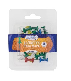 ALFINETE BRW P/MAPA C/25 6MM TACA AT0625