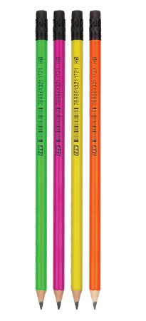 LAPIS BRW C/BORRACHA HB NEON SORTIDO LP7203