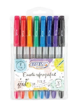 CANETA BRW 1.0 GEL GLITTER SORTIDA CA0033
