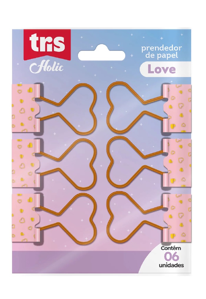 PRENDEDOR DE PAPEL TRIS LOVE BLISTER C/6  612485
