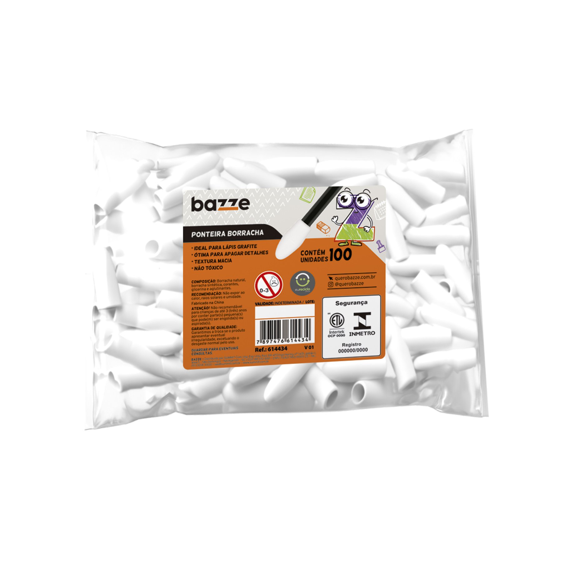 BORRACHA TRIS PONTEIRA BAZZE BRANCA 614434