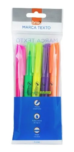 MARCA TEXTO BRW BLISTER C/5 FLUORESCENTE CA2010