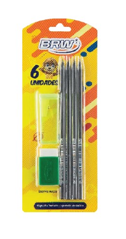 KIT ESCOLAR BRW BLISTER C/6 KT1006