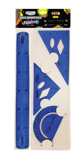 CONJUNTO GEOMETRICO BRW FLEX C/4PC AZUL RE0003