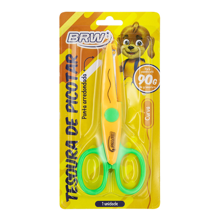 TESOURA BRW ESC 13CM PICOTAR CURVA TE1002