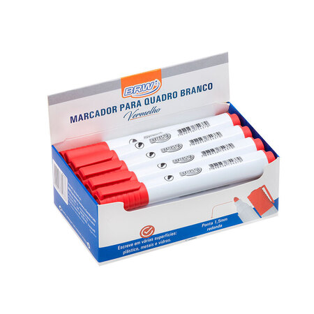 MARCADOR QUADRO BRANCO BRW VERMELHO CA3003