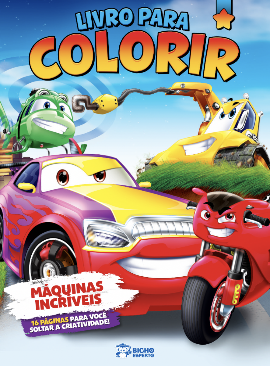LIVRO BICHO ESPERTO COLORIR MAQUINAS INCRIVEIS