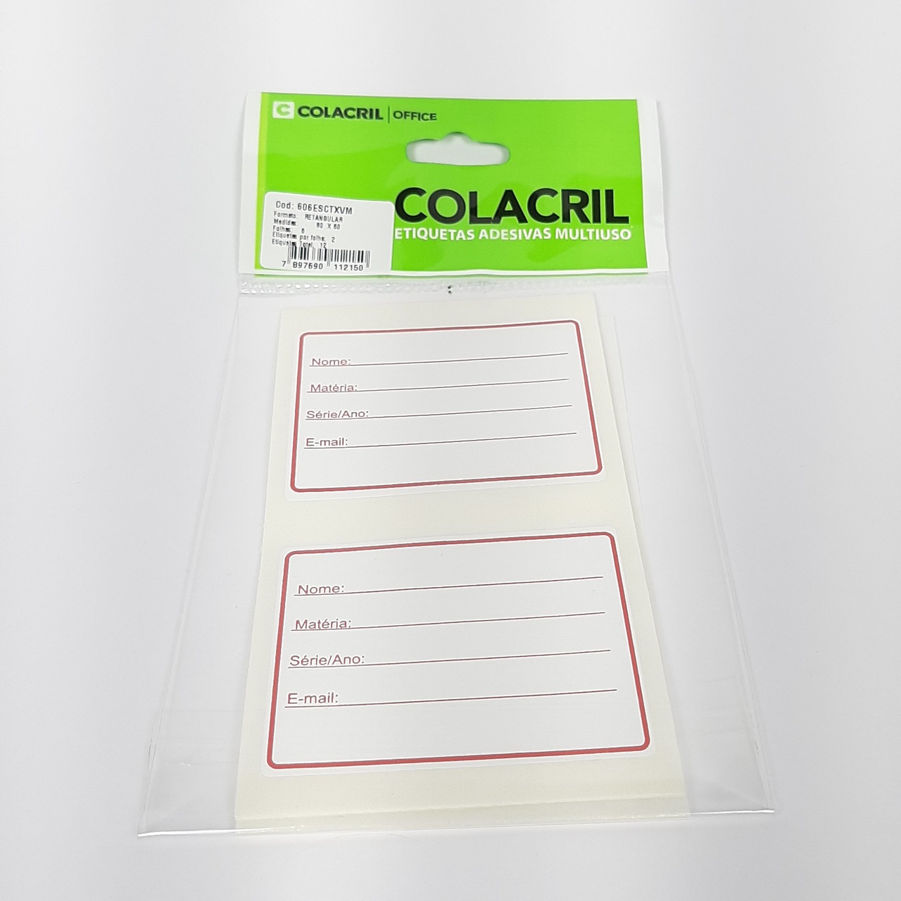 ETIQUETA COLACRIL MULTIUSO VERMELHA 80X60 6013