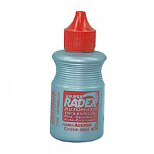 TINTA P/CARIMBO SUPER RADEX 40ML AUTOMATIC VERMELHA