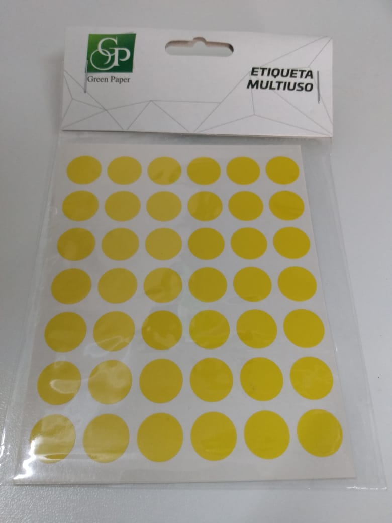 ETIQUETA GREEN PAPER 12M AMARELA C/5F