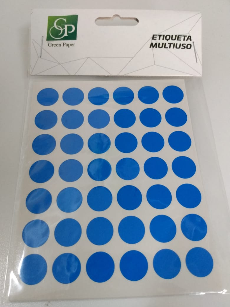 ETIQUETA GREEN PAPER 12M AZUL C/5F