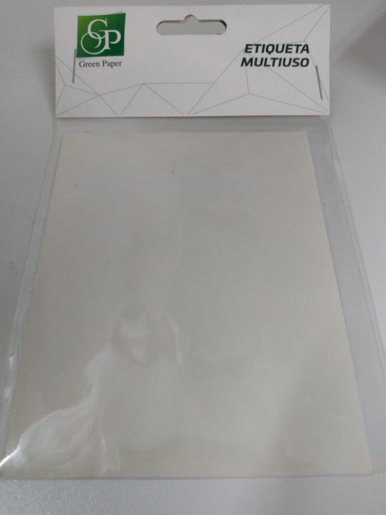 ETIQUETA GREEN PAPER 19M TRANSPARENTE C/10F