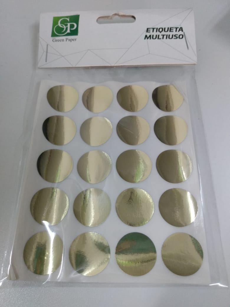 ETIQUETA GREEN PAPER 19M OURO C/10F