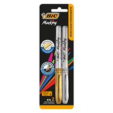 MARCADOR PERMANENTE BIC INTENSITY C/2 SILVER E GOLD 903936