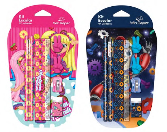 KIT ESCOLAR WIN PAPER 07PC SORTIDO WPP80011 - DIVERSOS MODELOS SORTIDOS.