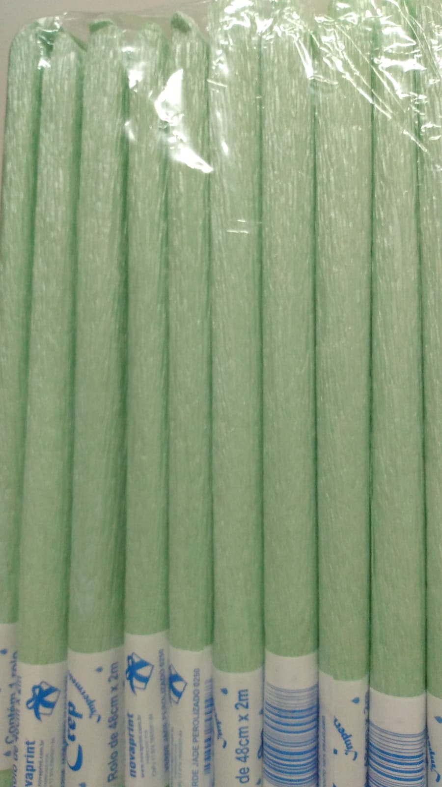 PAPEL CREPOM NOVAPRINT IMPERMEAVEL 48X2M VERDE JADE PEROLIZADO