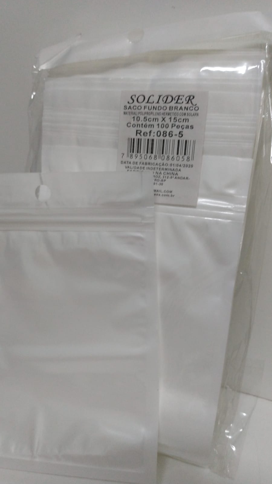 SACO SOLIDER 10,5X FUNDO BRANCO C/100 086-5