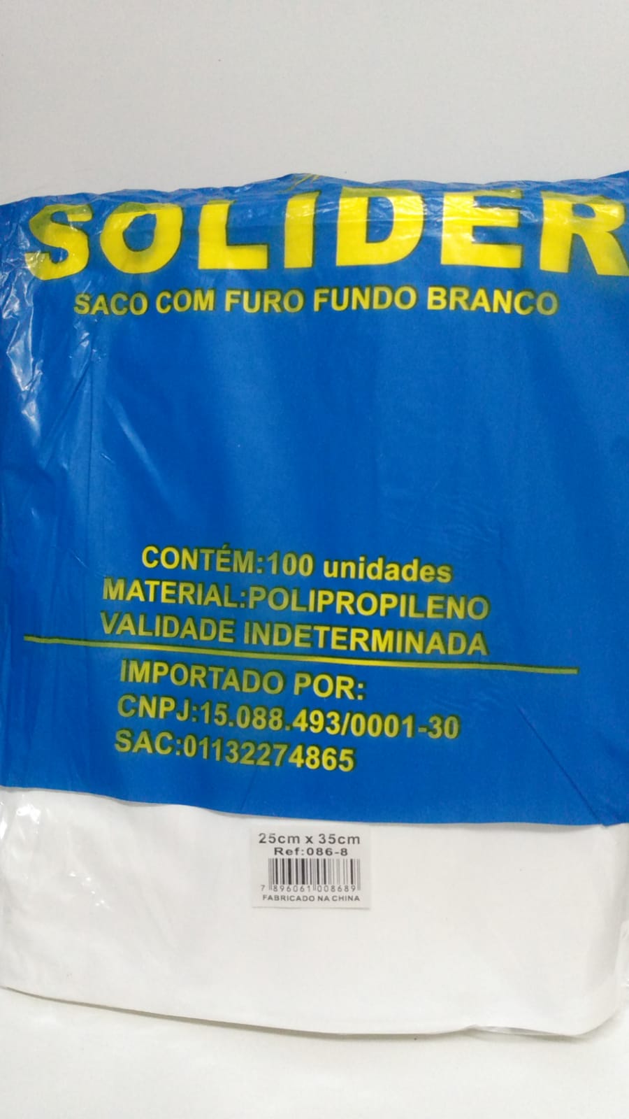 SACO SOLIDER 25X35 FUNDO BRANCO C/100 086-8