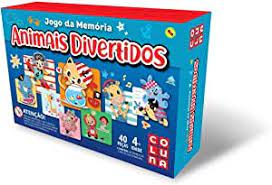 JOGO MEMORIA COLUNA ANIMAIS DIVERTIDOS 54PC 2203