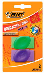BORRACHA BIC BLISTER NEON C/2 SORTIDA