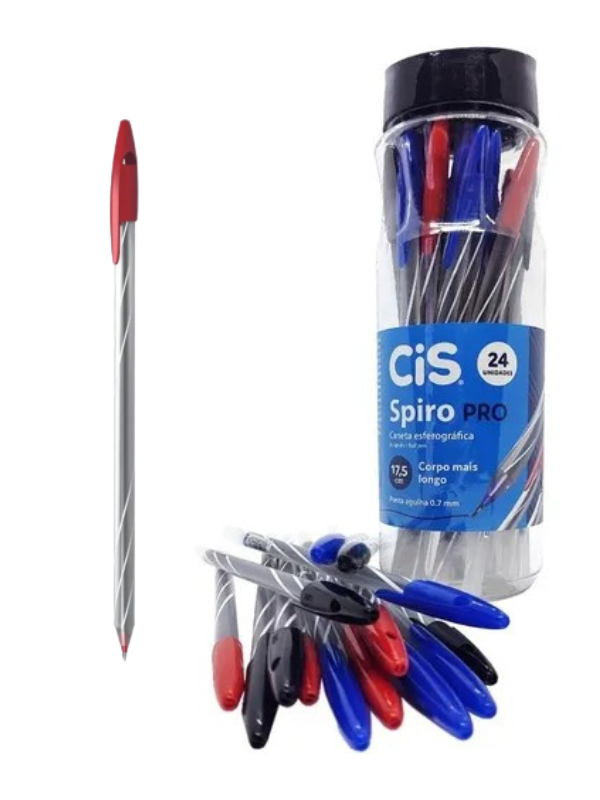CANETA CIS SPIRO PRO ESFEROGRAFICA  0.7 VERMELHA