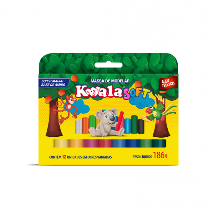 MASSA DE MODELAR KOALA 12 CORES SOFT 2034