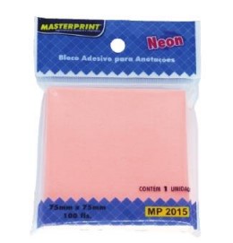 BLOCO ADESIVO MASTER 75X75 100F ROSA NEON MP2015