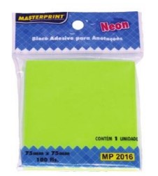 BLOCO ADESIVO MASTER 75X75 100F VERDE NEON 2016