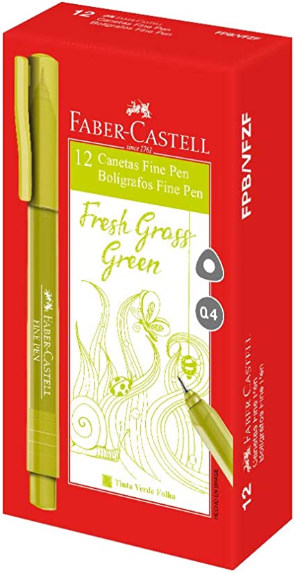 CANETA FINE PEN, FABER-CASTELL, FPB/VFZF, VERDE FOLHA 0.4