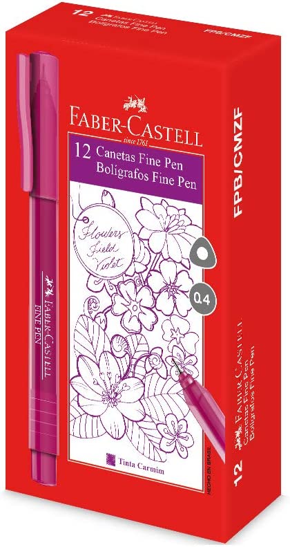 FABER-CASTELL FINE PEN CANETA PONTA FINA ROXO (CARMIM) 0.4 MM