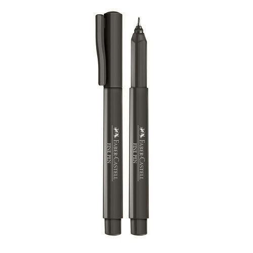 CANETA FINE PEN FABER CASTELL - PONTA 0.4 CINZA