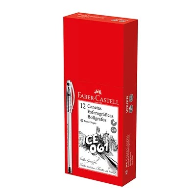 CANETA ESFEROGRÁFICA 0.8MM ICE VERMELHA FABER-CASTELL