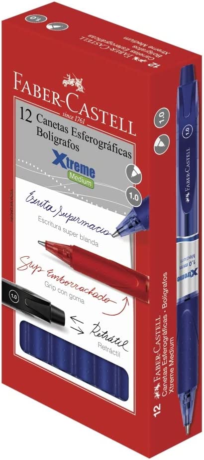 CANETA FABER CASTELL EXTREME 0.1 RETRATIL AZUL